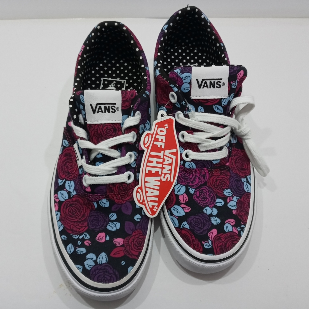Vans off the wall lace up floral multicolor canvas